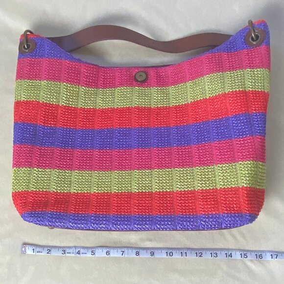 Coldwater Creek Colorful Woven Handbag EUC - Picture 6 of 10